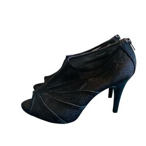 Marinelli Black Peep Toe Ankle Bootie Women’s 10